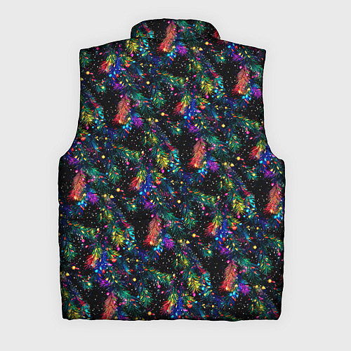 Мужской жилет Радужные ёлка в новогоднюю ночь / 3D-Светло-серый – фото 2