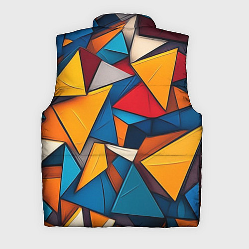 Мужской жилет Разноцветные треугольники / 3D-Красный – фото 2