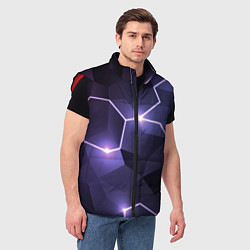 Мужской жилет Молниеносная геометрия с подсветкой, цвет: 3D-красный — фото 2