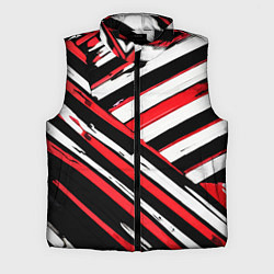 Мужской жилет Красно-белые диагональные полосы на чёрном фоне