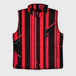 Мужской жилет Толстые красные полосы на чёрном фоне
