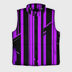Мужской жилет Толстые фиолетовые полосы на чёрном фоне