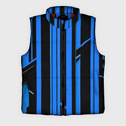 Мужской жилет Толстые синие полосы на чёрном фоне