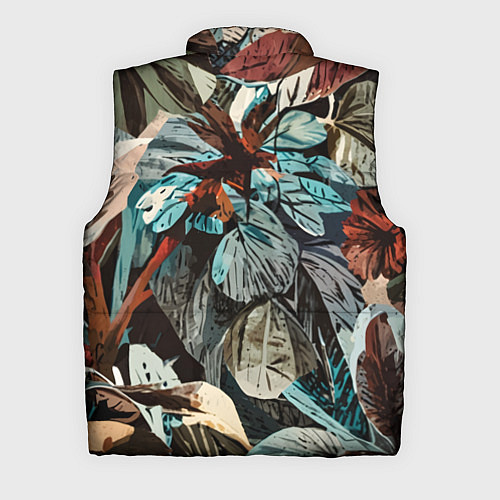 Мужской жилет Абстракция цветы и листья / 3D-Черный – фото 2