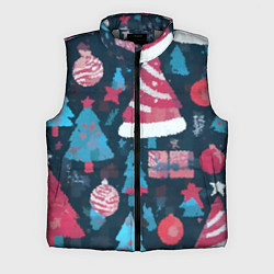 Мужской жилет Плюшевая новогодняя абстракция