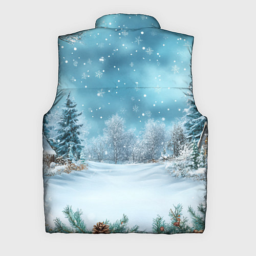 Мужской жилет Новогодний снег / 3D-Светло-серый – фото 2