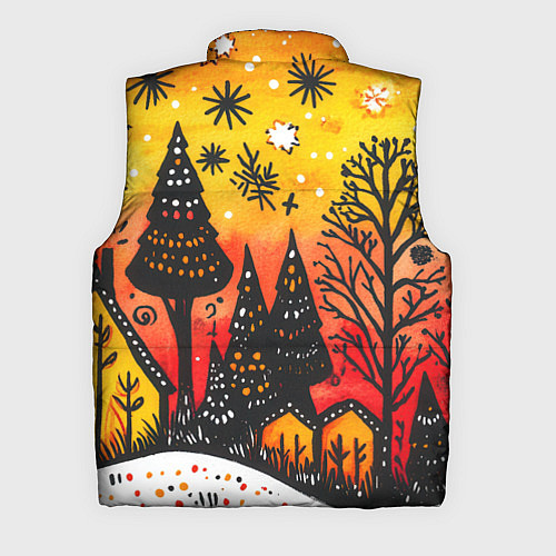 Мужской жилет Елочки на фоне оранжевого неба / 3D-Светло-серый – фото 2