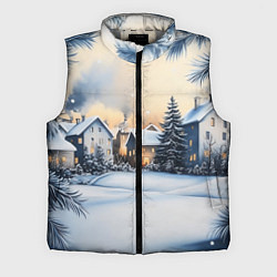 Мужской жилет Зимний снежный двор