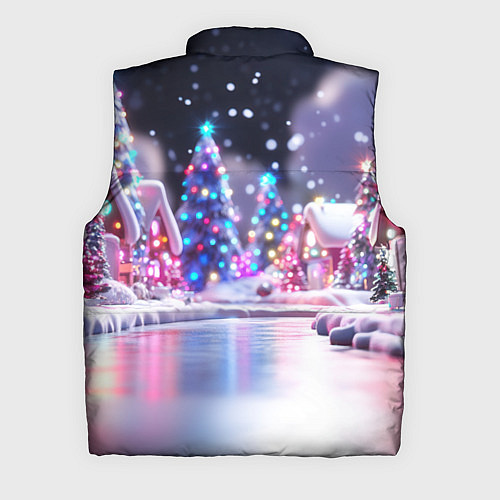 Мужской жилет Новогоднее настроение фонариков / 3D-Светло-серый – фото 2