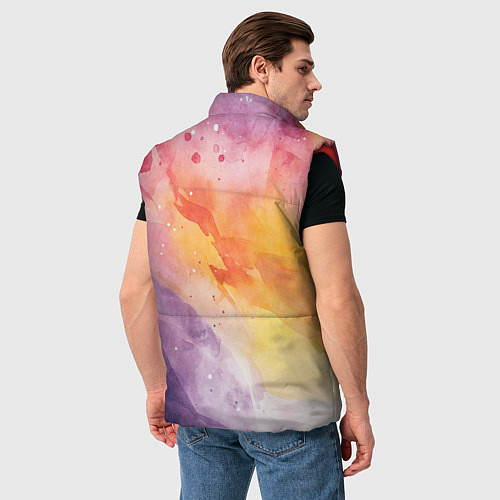 Мужской жилет Краски акварели / 3D-Красный – фото 4