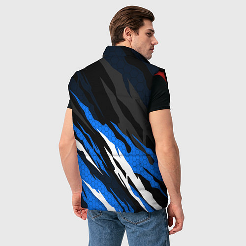 Мужской жилет Субару - черно-синий / 3D-Красный – фото 4