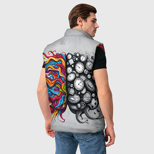 Мужской жилет Полушария мозга / 3D-Красный – фото 4