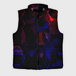Мужской жилет Красно-синие точки и линии на чёрном фоне