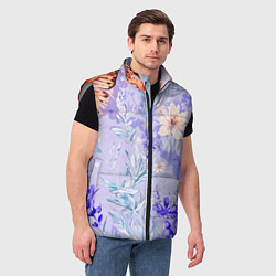Мужской жилет Растения на розовом фоне, цвет: 3D-светло-серый — фото 2