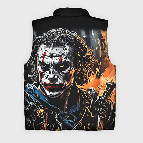 Мужской жилет Джокер на фоне огня / 3D-Светло-серый – фото 2