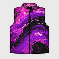 Мужской жилет Фиолетовые брызги на чёрном фоне