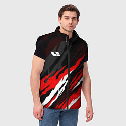Мужской жилет Lixiang - красный языки пламени, цвет: 3D-черный — фото 2