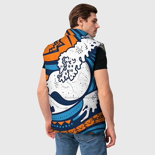 Мужской жилет Современная японская абстракция / 3D-Светло-серый – фото 4