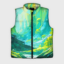 Мужской жилет Зелёная кислотная абстракция