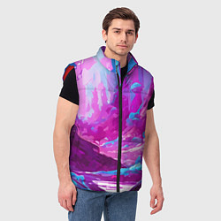 Мужской жилет Фиолетовая кислотная абстракция, цвет: 3D-красный — фото 2
