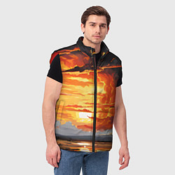 Мужской жилет Багровый закат, цвет: 3D-красный — фото 2