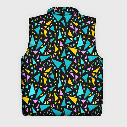 Мужской жилет Разноцветные яркие треугольники на черном / 3D-Черный – фото 2