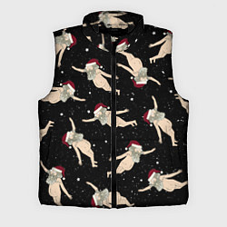 Мужской жилет Рик и Морти новогодний паттерн, цвет: 3D-черный