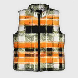 Мужской жилет Белые полосы на чёрно-жёлтом фоне