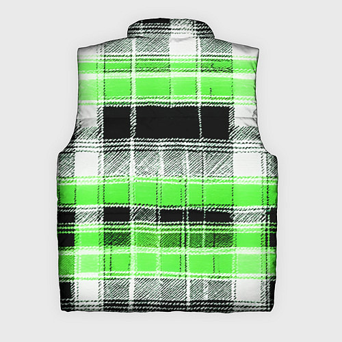 Мужской жилет Белые полосы на чёрно-зелёном фоне / 3D-Красный – фото 2
