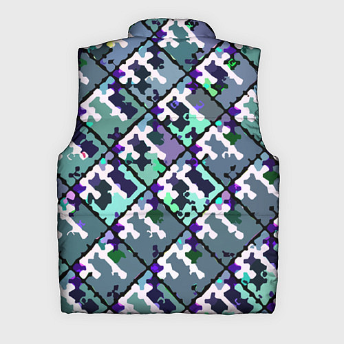 Мужской жилет Бирюзовый абстрактный паттерн / 3D-Черный – фото 2