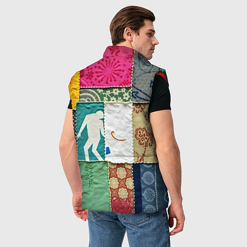 Мужской жилет Пэчворк с человечком / 3D-Красный – фото 4