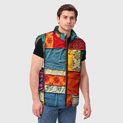 Мужской жилет Пэчворк из ярких тканей, цвет: 3D-светло-серый — фото 2