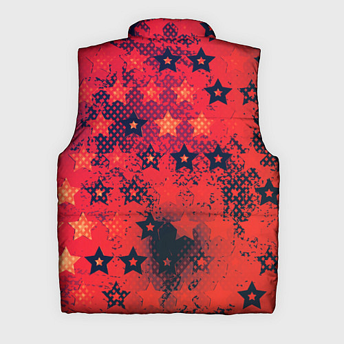 Мужской жилет Яркие звезды на красном фоне / 3D-Черный – фото 2