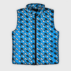 Мужской жилет Чёрно-белые фигуры на синем фоне, цвет: 3D-светло-серый