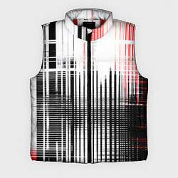 Мужской жилет Красно-чёрный гранж на белом фоне