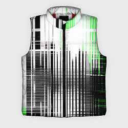 Мужской жилет Зелёно-чёрный гранж на белом фоне