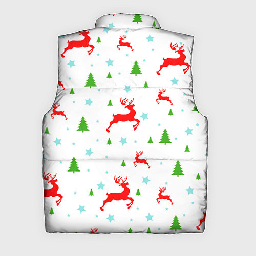 Мужской жилет Новогодние олени с ёлками / 3D-Черный – фото 2