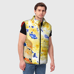 Мужской жилет Сине-золотая абстракция, цвет: 3D-красный — фото 2