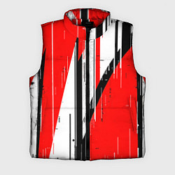 Мужской жилет Чёрно-белые вертикальные полосы на красном фоне
