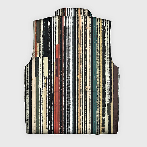 Мужской жилет Полосатый красно-зелёный рваные полосы / 3D-Черный – фото 2
