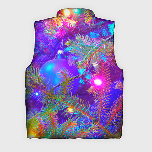 Мужской жилет Новогоднее свечение гирлянд / 3D-Черный – фото 2