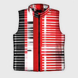 Мужской жилет Белые полосы на чёрно-красном фоне