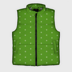 Мужской жилет Снежинки на зеленом