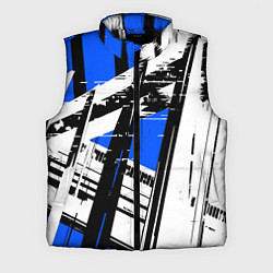 Мужской жилет Чёрно-белые абстрактные линии на синем фоне
