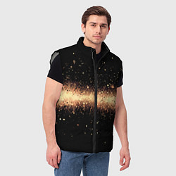 Мужской жилет Огненные искры на черном, цвет: 3D-светло-серый — фото 2