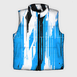 Мужской жилет Вертикальные чёрно-белые линии на синем фоне