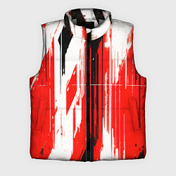 Мужской жилет Вертикальные чёрно-белые линии на красном фоне