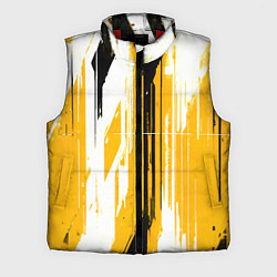 Мужской жилет Вертикальные чёрно-белые линии на жёлтом фоне