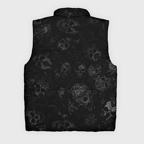 Мужской жилет Маска Хання на черепе самурая на фоне духов / 3D-Черный – фото 2