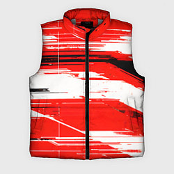 Мужской жилет Горизонтальные чёрно-белые линии на красном фоне